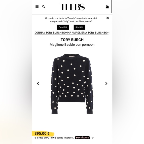 TORY BURCH Sweater in Black/White - Picture 7 of 12